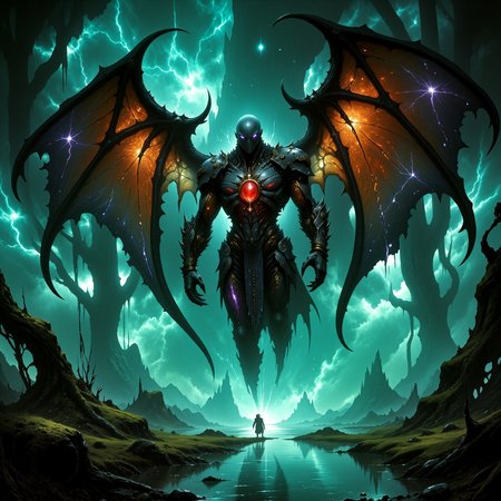 highly detailed, intricate, detailed background, famous artwork inspired by arthur suydam and genevieve valentine and ron spencer and wayne barlowe, 1970s fantasy style painting, the perplexing "striped vinereaver", a wakthurbled monster with vlorzing eyes and eglorpified wings glistening in the moonlight as it snarblifies, here it is ermerging from the depths of the misty gunderpoured swamps of planet "underton secundus", twisting trees and linkturbining the will-o'-wisps in its habitat, golden ratio, black, teal, amber, cold greens, dim lighting, dark shadows, in the style of ck-ovf, amanoer, dnddarkestfantasy,
<lora:style-oneviolentfantasy-ep21-flux-by_chronoknight:0.6> 
<lora:style-yoshitaka_amano-elden_ring-flux-by_alicient:0.6> 
<lora:style-dnd_dark_fantasy-flux-by_arsmachina:0.88> 
<lora:faetastic_details-flux-by_faeia:0.52>