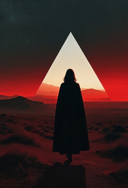 Dystopian style , Salvador Dali, <lora:Beksinski_SDXL_V2:0.35> <lora:Kodak Motion Picture Film Style v5_2:0.75> Kodak Motion Picture Film Style <lora:EldritchCandids1.1.2:0.3> <lora:Desolation:0.2> <lora:xl_more_art-full_v1:0.7> <lora:abysues:0.35> abysues, abx, close-up, zoomed, perspective, , <lora:MJ52_v2.0:0.25>  close-up, an idyllic fleeting heartbeat in the depths of a desolate wasteland, liminal fog, circles, triangle, geometric shapes, (ethereal, crimson wisps, grainy texture, 96YOTTEA). abstract geometric gradients. <lora:96YOTTEA style for AWDXL2:1>
rich colors, stunning background. dark and moody, a mesmerizing blend of light and shadow. masterpiece, absurdres, intricate details . Bleak, post-apocalyptic, somber, dramatic, highly detailed