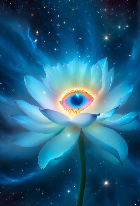 Extreme close up zoomed in to the Iris of a single blue human eye, perfect sclera eye style, Glowing Rune Circle surrounding the outside of the pupil, pupil reveals a galaxy spiraling full of stars with a supernova in the center, the galaxy is a lotus flower, hv, vibrant nebula, bright colors, epic cosmic scene, lotus galaxy blooms in the eye of the beholder, extreme high quality realistically detailed eye, luminescent rune circle, hyperrealistic astronomy, peering into the soul of a god observing the vast depth of a living universe, everything, everywhere all at once, beautiful, awe-inspiring masterpiece, excellent extra details, intricate attention to every detail, absolute oblivion of the cosmos, wonder and amazement, the watcher
