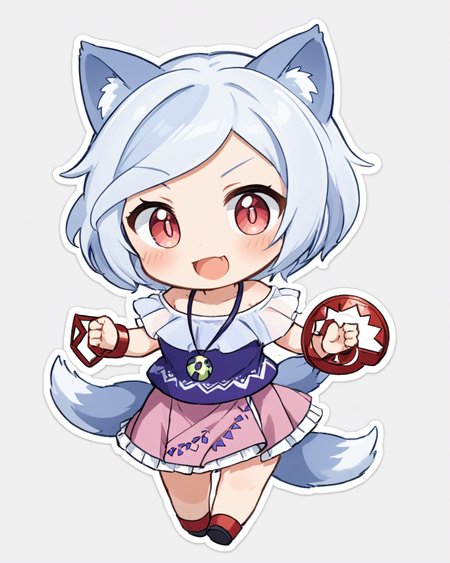 mitsugashira enoko, instrument, open_mouth, fang, white_background, simple_background, 1girl, solo, jewelry, skirt, blush_stickers, wolf_tail, :d, chibi, v-shaped_eyebrows
<lora:mitsugashira_enoko_image296_2023-12-20-000030:1>,star-shaped_pupils,symbol-shaped_pupils,. gorgeous,key visual, vibrant, studio anime,award-winning, professional, highly detailed,high budget, cinemascope