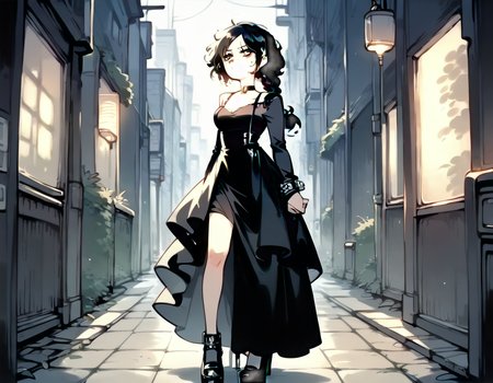 (score_9,score_8_up,score_7_up:1), 1girl, full body, voyeur view, horror, neon body light, low ambient light, confused, (goth, (black lipstick, black mascara, black eyeshadow)), (soft body), inky oozing hair color, long braided hair, choker, eyeshadow)), (pale scarred skin), medium breasts, <lora:breasts++-PD-round-1.0:1> round breasts , (restrained), junk <lora:sm0k3XLP:0.8>, lighter, smokers lounge, (<lora:goth_clothes:1>, goth dress, gothic jewelry, black dress, detailed dress, black high heeled shoes), <lora:The_Coffin_of_Andy_and_Leyley_Game_Artstyle_PonyXL:1>
