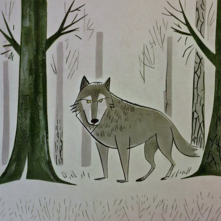 drawix23 wolf in forest,  very detailed<lora:drawix23:1>
