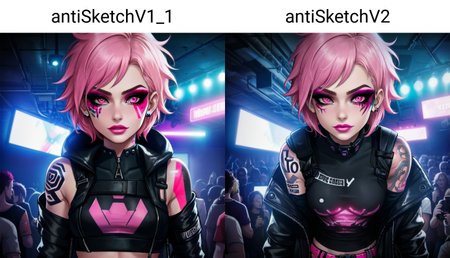 close-up, night club, underground club, neon lights, a punk female, makeup, short pink hair, tattoo, techwear outfit, crowd, industrial, perfection, beautiful, masterpiece