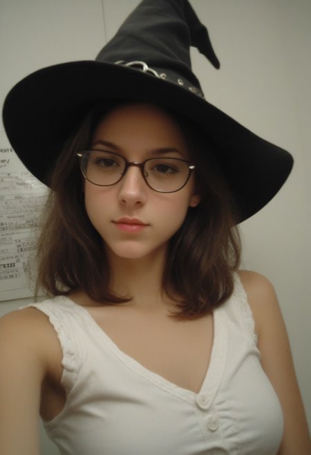 score_9, score_8_up, score_7_up,amateur, reddit, polaroid photography, 1girl, glasses, 
breasts,(((pointy witch hat))), sexy witch costume, dynamic sexy pose
BREAK 
dramatic angle, unique perspective, unique angle,