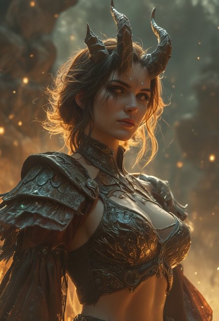 score_9, score_8_up, score_8, score_7_up, score_7, score_6_up, score_6, score_5_up, Score_5, mature and imposing, 50 years old, portrait, beautiful, **dragonborn sorceress**, dramatic lights, dark silver scales, glowing amber eyes, (horned:1.3), jagged obsidian horns, bronze-tinted scales, midriff, scars, regal, dark makeup, glowing warpaint etched across her scales, mature, mature woman, pronounced breasts, vox machine style, disappointed look, 1boy, male focus, solo, portrait, ruined battlefield background, fantasy, (dynamic lighting:1.1)  
((masterpiece))  
(((full clothed))), intricate scale armor with glowing accents, feathered shawl, waist cloth, fantasy garb,  
(((((upper body))))), dynamic pose  
<lora:Dynamic Poses:1>  
<lora:detailed_notrigger:1>
