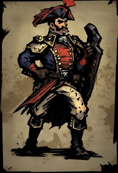 comicish artwork in dgst artstyle, Napoleonic soldier