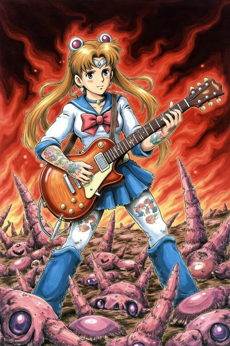miyaha1 manga illustration
sailor moon playing a guitar at a heavy metal mosh pit, tattoos, piercing.  <lora:miyaha1_cap_d6a3e12:0.9><lora:818064474146735979:0>