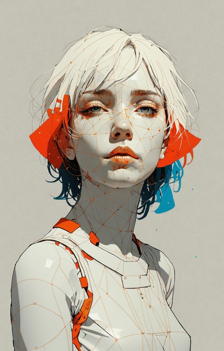 a heliocentric humanoid , white background,(Conrad Roset:3), Agnes Martin,concept art ,poster,hyper detailed,black background <lora:add-detail-xl:1> <lora:DD-sli-v1:0.8>