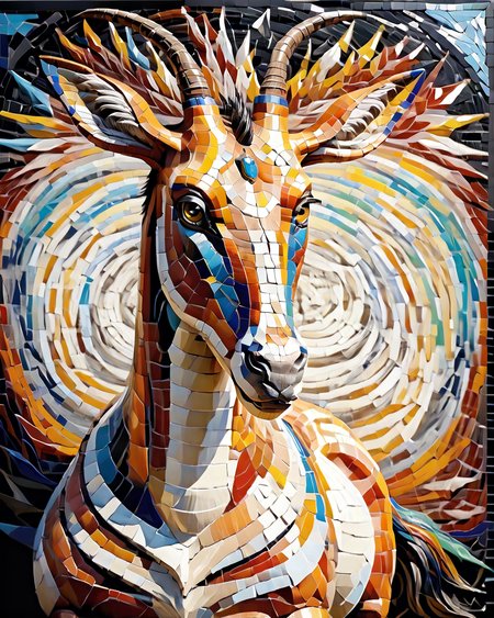 score_9, score_8_up, score_7_up, intricate details, rating_safe,
 <lora:MosaicStyle:1>,
1boy(Mosaic, made from colored stone pieces, 
gazelle, 
full body, looking at the viewer, solo, smiling), black background, 
<lora:ral-chrosc-clr:0.3>, ral-chrosc-clr,
<lora:xl_more_art-full_v1:0.3>,
<lora:add-detail-xl:0.3>