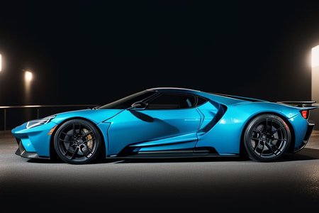 cars fantastic blue, [2017 Ford GT], speed, intricate detail ,dark background , HD. Photograph , in table((realism)), extremely high quality RAW photograph, ultra detailed photograph, sharp focus, high resolution, (detailed skin:1,3),high quality, film grain, Fujifilm XT3,Highly Detailed, movie, (Cinematic Photo:1.3) of (Realistic:1.3)