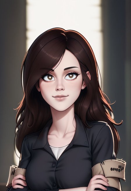 score_9, score_8_up, score_7_up, score_6_up, PRSNL_3_1,  uncensored, 1girl, pupils black dots, (((upper body))),
warm light,
(Realistic) 
 Brown eyes,