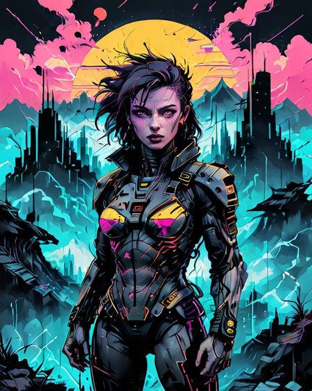 <lora:Dark_Novel:0.7> action films, cyborg|cyberpunk cityscape| 80's inspired| synthwave, vaporwave, retro futurism, neon double exposure, vaporwave background, circuit board, dark futuristic, (masterpiece:1.2), best quality, high resolution textures
 OverallDetail-SDXL SkinHairDetail-SDXL SkinDetail-SDXL EyeDetail-SDXL