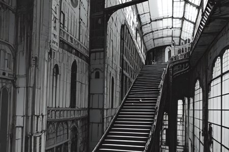 highly insanely detailed, masterpiece, top quality, best quality, highres, 4k, 8k, RAW photo, (very aesthetic, beautiful and aesthetic),  
tsutomu nihei,nihei_tsutomu,blame!,blame gakuen!,abara,TNstyle,sidonia_no_kishi,(city ruins,deep horizon,mausoleum,stairs,lab),vast scenery,perspective,dystopia,destroyed, 
<lora:blameLora_v10:1>, 
(1girl:1.3), 
solo focus, 
Solarium,Serene room with glass walls offering panoramic views of the Nile,potted palms adding a touch of greenery,mosaic tiles depicting aquatic scenes underfoot,chaise lounges draped in silk throws,and golden sconces illuminating the space,âââ