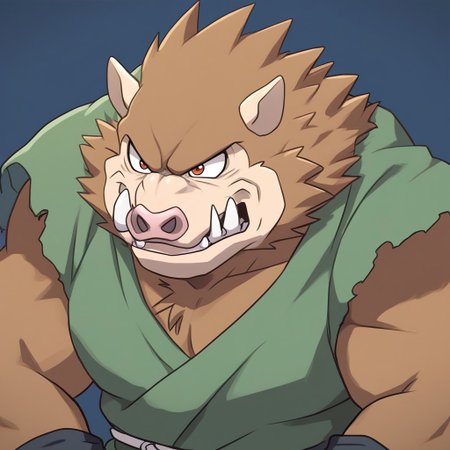 score_9,score_8_up, rating_safe, source_furry, by dsharp, furry, 2d, detail face, 
Orc(dragon Quest), boar, wild, rough, rude, Vulgar, vile,