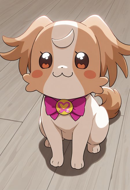best quality, masterpiece, very aesthetic, dogkomugi, no humans, solo, :3, bowtie, dog, bow, furry, feral,