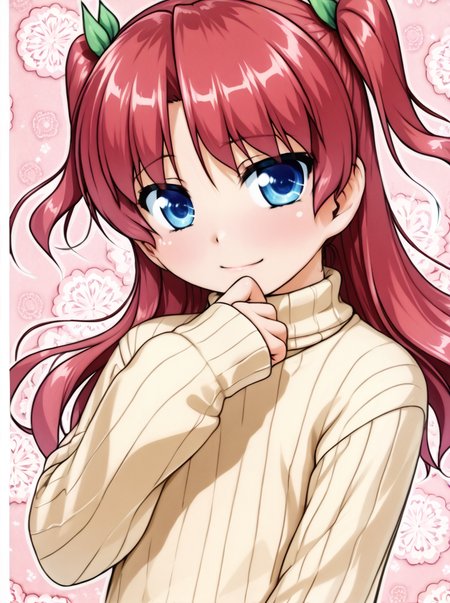 detailed background, shiny skin, posing, rating safe, 
<lora:aogiri.pony:1>,
aogiri, kazumi, , 
two side up, 
sweater,