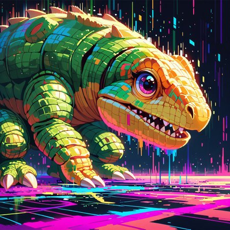 score_9, score_8_up, score_8,, :d,glitch art,glitching,glitch, Caterzilla with pale-yellow black-maroon and black color palette