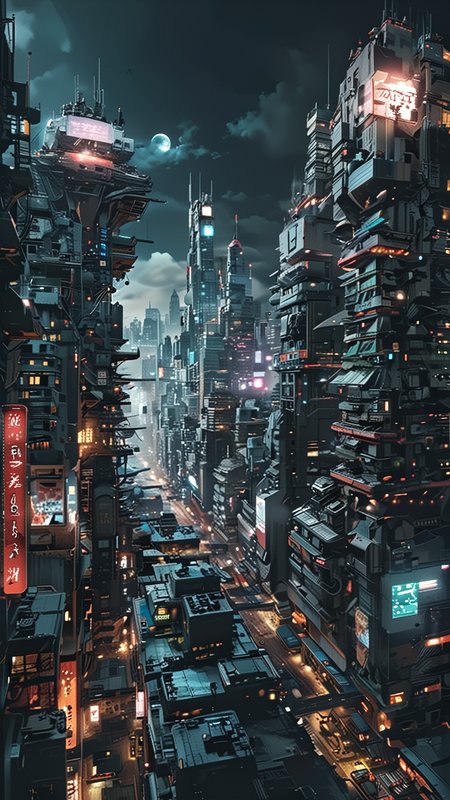 giant scifi megacity, endless horizon,Kyotopunk,dark themed, night  <lora:EnvyGreeblesXL01:0.2> <lora:EnvyKyotopunkXL01:0.42>  <lora:add-detail-xl:1>
