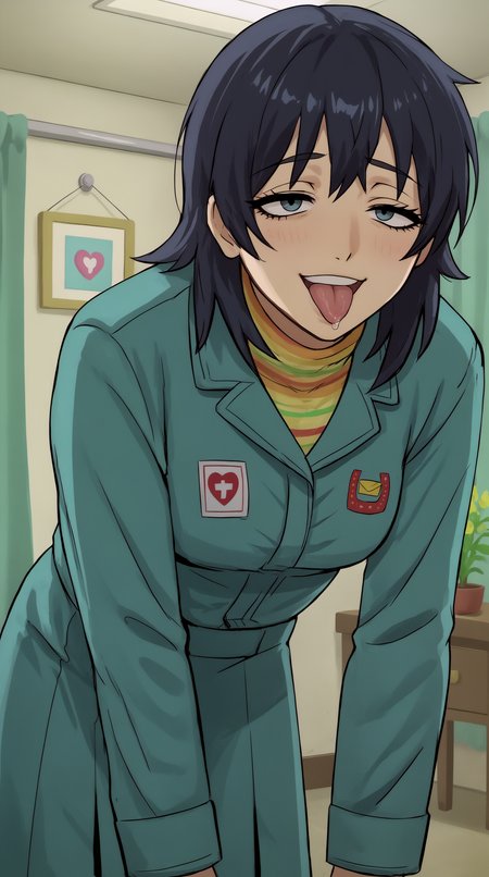 score_9, score_8_up, score_7_up,anime_source, source_anime, best background, detailed background, anime screencap, 4k, upscaled,  Anya, Main Outfit, solo, smile, bent over, horny, naughty face, tongue out, saliva, indoors, room,   <lora:JN_Anya_Pony:0.8>