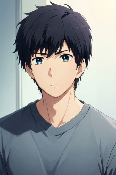 high resolution, solo, best quality, 1Boy, Arata Kaizaki, Black Hair, portrait, looking at viewer, focused gaze forward, upper body, head upright, confusion, OverallDetail