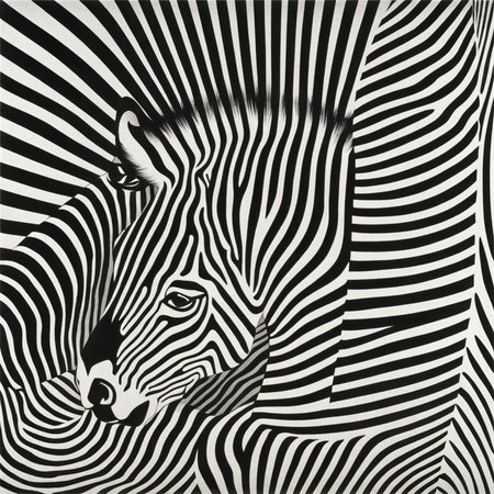 zebra, animal by Bridget Riley,fullbody