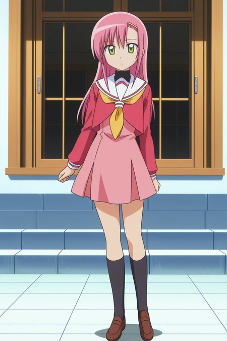 Hinagiku_Katsura, full body, school uniform, anime coloring <lora:Hayate_no_Gotoku_-_Hinagiku_Katsura_-_illustrious_s2:0.8>