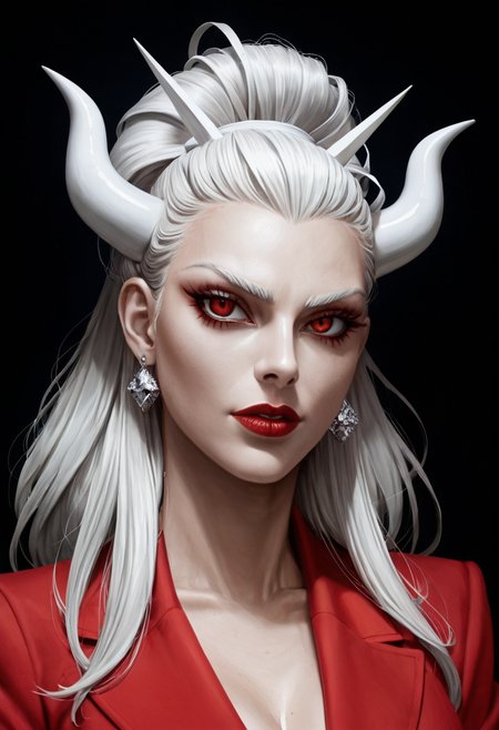 score_9, score_8_up, score_7_up, 8k resolution:1.3, high detail, digital headshot, black background, looking afar, 
BREAK
Lucifer from HellTaker, well-endowed tits, 
BREAK
lacquer painting, heavy, textured, lacquered, award-winning works, official art, masterpiece,
BREAK
<lora:20240306-1709735509759:0.8> Lacquer painting landscapes