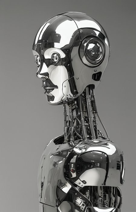 masterpiece,best quality,<lora:tbh155-sdxl:1>,illustration,style of Guido Argentini, portrait of robot