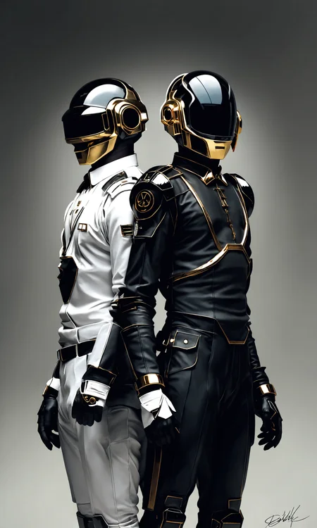 (macro view on face of daft punk:5)
, (frazetta style:2)
, (enki billal darkness:3)
, analog film photo
, extremely detailed
, (mainly black and white scheme with touch of fluorescent colors:3)
, (ray of light:2)
, 16k
, sci-fi
<lora:vor_enki.sdxl.lora.v5:0.45>
<lora:vor_sci-fi.v1.sdxl.lora:0.95>
<lora:- SDXL - vanta-black_contrast_V3.0:0.45>
<lora:3DMM_XL_V13:0.45>
