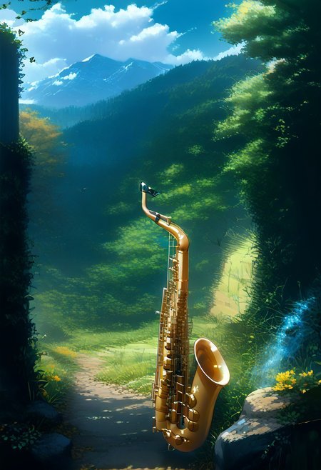 ClearingontopMB, Location, outdoors, Scenery, Cloud, score_9, score_8_up, score_7_up, score_6_up, source_anime, <lora:Worldly_XL:1> <lora:AIU 0.3v:1.1>, 1girl, instrument, solo, solo focused, (clearing, open view:1.6), breeze, instrument, adult Kikuchi Makoto is standing on windy clearing on top of mountain in jeans in front of panoramic view playing a jazzy solo on saxophone, playing instrument, <lora:Sheeps_Saxophone:0.85> SH_S4X, <lora:KikuchiMakoto_pony_v1:0.9> kkcmkt, (Kikuchi Makoto, full shot, full frame, boots:1.2), short hair, black hair, antenna hair, hair between eyes, black eyes, flat chest, small breasts, jeans, <lora:HairFlowv1:0.7> flowing hair, wind,<lora:loraeyesxl:0.4>