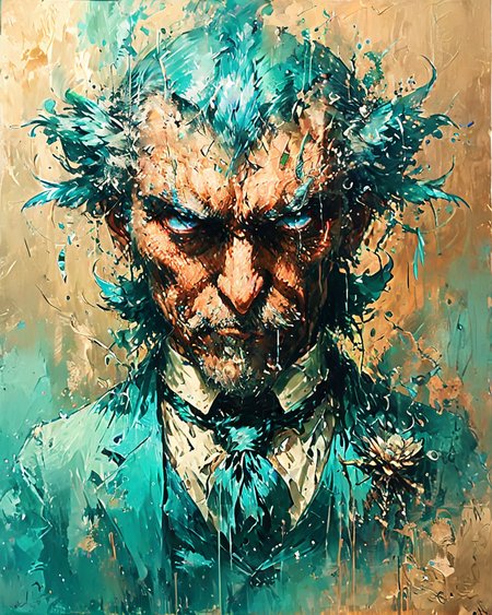 portrait, close up of a Atmospheric Edo Period CEO Male Harpy, ð¤, by alphonse mucha, loish and wlop, Flustered, Libertywave, Swirling Cyan, detailed skin, <lora:Disturbia:1>