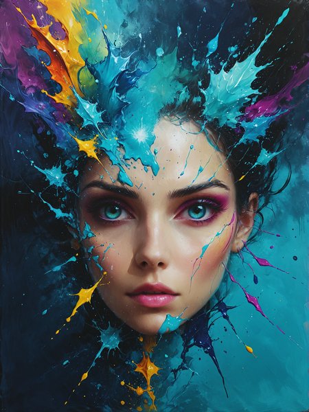 Crystal gazers glimpse alternate timelines, ultra-fine digital painting, <lora:xl_more_art-full_v1:0.3>,  <lora:Desolation:0.6> <lora:gorgoeus_splash_of_vibrant_paint:0.7> Gorgeous splash of vibrant paint
