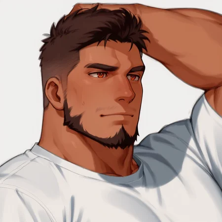 <lora:sakuramarusan-ill-v1:.7>, s0kur0m0rus0n1ll
(very short hair, beard, bara, mature, facial hair, stubble, beard, full beard, sideburn, beard, a lot of beard, ), facial hair,male focus, muscular male, muscular male, bara, mature,  bara, mature,  very awa, masterpiece, best quality, absurdres, newest, perfect quality, detailed background, intricate details,
<lora:slider_cfg_scale_boost:.7><lora:Artist6p:.55>, Artist6p, Artist04p,<lora:slider_il_brightness_slider_d1:-1><lora:slider_il_contrast_slider_d1:-1><lora:slider_DarkSlider1.2_alpha1.0_rank16_full_300steps:-.6>