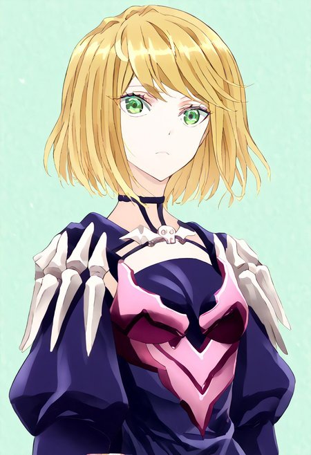 score_9, score_8_up, score_7_up, score_6_up, score_5_up, score_4_up, source_anime, 1girl, solo, 
Desumi_Shinigami, blonde hair, green eyes, short hair, dress, 
masterpiece, best quality, very aesthetic, absurdres,