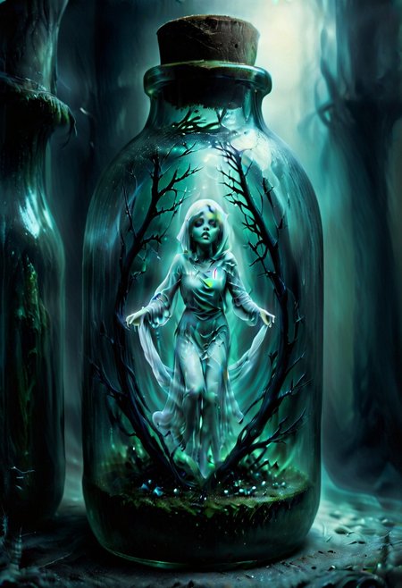 spectral Closeup of a pixie in a bottle. eerie.Dark Fairy
Fantasy style. Fantasy dreamlike art.
<lora:Ghostly02-00_CE_SDXL_128OT:1> ghstlyCE