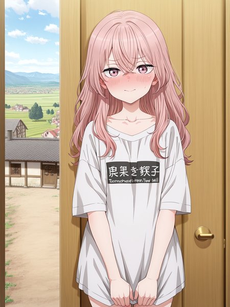masterpiece, best quality,a girl,teen,cowboy shot, landscape of a Unnatural (Town Hall:1.2) , plain, mundane, boring, muted colors Overdetailed art, bold lettering, multidimensional, <lora:Inui_Illustrious:1> inui_sajuna 62 1girl 62 solo 62 long hair 62 pink hair 62 hair between eyes 56 blush 53 looking at viewer,pink eyes 39 collarbone, romantic, positive emotional, highly detail, cinematic atmosphere, magnificent