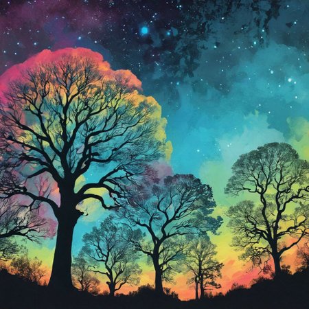 Lone wandering silhouette traversing metaphysical mindscape, serene blues and purples, pops of vibrant color representing moments of clarity, encircled by symbolic mandalas and transcendent motifs, radiating inward glow, suggesting enlightenment