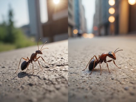 a <lora:RMSDXL_Photo:3> a ant, (tilt shift:1.2), (gaussian blur:1.1) (high key photo masterpiece:1.2) raw photo, (film grain:1.3), depth field, bokeh, Best quality, masterpiece, ultra high res, (photorealistic:1.4), (smooth light:1.4), photorealistic, cinematic lighting, dark atmosphere, volumetric lighting, action pose, epic scene, lots of fine detail, movie style, photography, natural textures, natural light, natural blur, photorealism, cinematic rendering, ray tracing, highest quality, highest detail, Cinematic, Blur Effect, Long Exposure, 8K, Ultra-HD, Natural Lighting, Moody Lighting, Cinematic Lighting, hyper-realistic, vibrant, 8k, detailed, ultra detail, soothing tones, muted colors