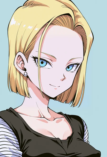 1girl, android 18, blonde hair, medium breasts, perky breasts, face portrait, detailed face, intricate face, detailed eyes, smile, looking at viewer, black shirt, long sleeves, striped clothes,
<lora:Erect_Sawaru:1> 3r3ct S4w4r0