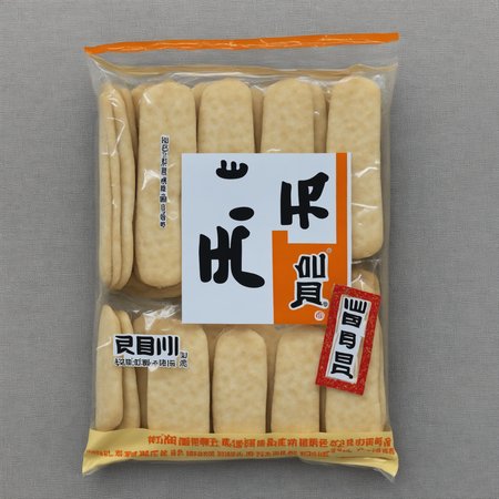 A scene showcasing a packet of Japanese senbei (rice crackers) placed neatly on a table. The packaging, possibly transparent or with a clear window, allows the viewer to see the crispy, golden-brown rice crackers inside. The table surface is clean and simple, emphasizing the appeal of the senbei. The scene should be as realistic as a high-resolution photograph, with even lighting that highlights the texture and inviting nature of the senbeibody,text,  <lora:senbei:0.7>