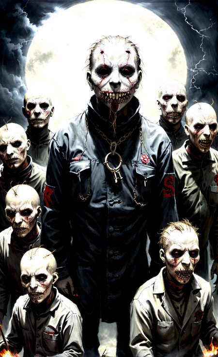 Horror-themed slipknot,<lora:xl_more_art-full_v1:1>, . Eerie, unsettling, dark, spooky, suspenseful, grim, highly detailed