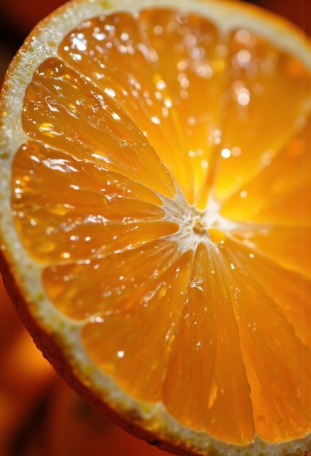 Focus on the textured surface of an orange peel, capturing the dense network of tiny, repeating dimples that create a fractal-like pattern. Use an ultra macro lens to isolate a small section of the peel, emphasizing the tactile detail of its bumpy surface. Side lighting enhances the dimensionality of each dimple, casting subtle shadows across the orange’s vibrant skin.
Position the camera to balance symmetry and organic randomness, creating a dynamic yet harmonious composition. The vivid orange hue dominates the frame, with blurred highlights in the background adding a sense of warmth and depth. This close-up transforms an everyday object into a study of micro-scale fractal beauty.