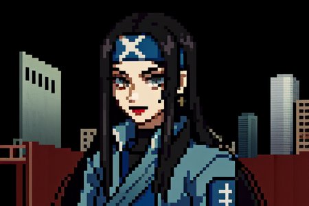 highly insanely detailed, masterpiece, top quality, best quality, highres, 4k, 8k, RAW photo, (very aesthetic, beautiful and aesthetic),  
beth_\(megami_tensei\),bethsmtii,shin megami tensei ii,long hair,black hair,straight hair,sleek black,jewelry,cross,headband,red_lipstick,katana,sword,Tokyo_Millennium,post-apocalyptic_city,dystopian_world,Factory_District,Industrial_zone,mining_site,Great_Cataclysm,World_ending_event,apocalyptic_disaster,city_rebirt, 
<lora:zs_Beth:0.6>, 
(1girl:1.3), 1other, 
(pure black background,transparent background:1.2),âââ
