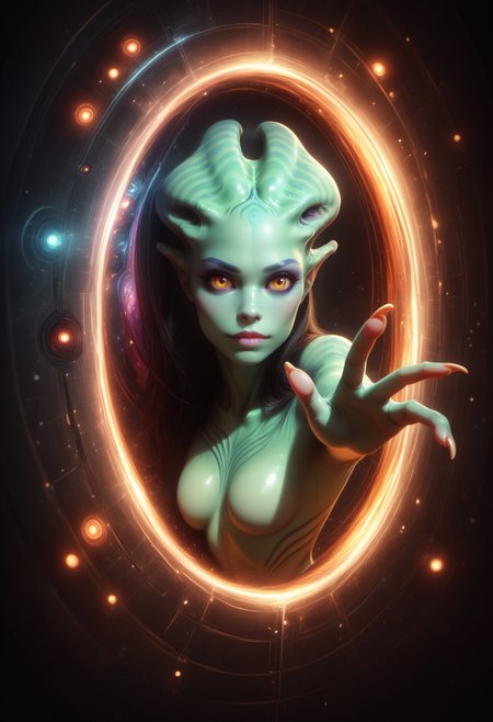 score_9_up, score_8_up, score_7_up, detailed, portal, arm reaching through portal, 1girl, alien, <lora:ReachingThroughPortal:0.7>, <lora:Potat-Alienfier_humanoid-V1PN:-0.8>