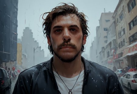 score_9, score_8_up, score_7_up, score_6_up, score_5_up, score_4_up, masterpiece, perfect face, perfect eyes, 
((SpongeBob):1.2) As ((gang biker, smokes cigarettes, badass):1.2) 
The background features a grafiti, urban Avenue setting with crowd and good lighting, ((Rainy weather, Wet, it rained):1.2)
front view, leather jakcket, grown up, beard