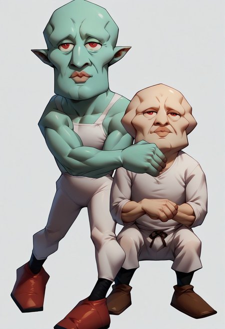 score_9, score_8_up, score_7_up, , rating_general ,1boy, aqua skin, bald, red eyes, muscular, handsomize, n64zeldastyle, 3d, polygonal, white background, full body