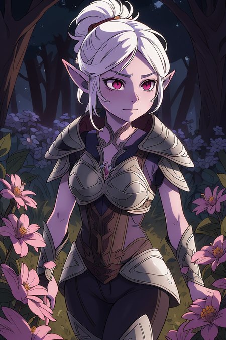 <lora:Minthara__Baldurs_Gate_3:0.5>
minthara,1girl,drow, armor, elf, flower, pointy ears, purple flower, red eyes, solo, sword, weapon, white flower, white hair, illustration of a anime girl imagination, hyperrealistic photo by Seebas Apterus and Larry Bell art, blending, smooth, detailed expressions, artstyle, detailed eyes, HDR, UHD, 64k, RTX, sharp, sharp focus, highly detailed, intricate detail, professional, artistic flow, ultra detailed, high resolution photography, (bright colors)
