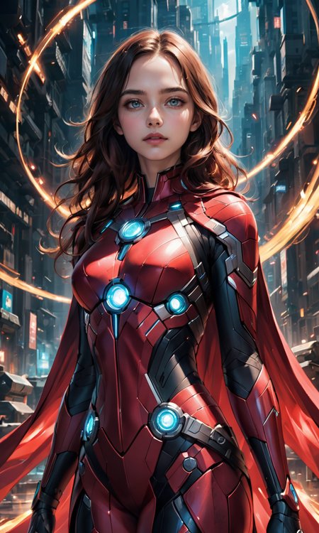 4n1v3rs3, zPDXL2, (Wanda Maximoff) in chronomancer robes, introspective gaze, temporal steampunk style, enigmatic, background swirling vortex, SimplePositiveXLv2, <lora:add-detail-xl:2>