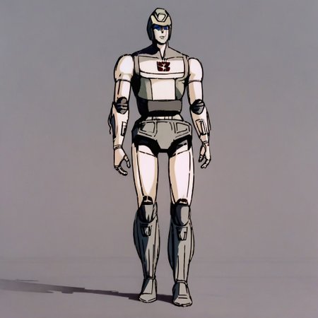 Score_7_up, score_8_up, 2d, source_cartoon, TOptimus, robot, no face, full body,, legs, feet,, simple background, Transformers, Animation, <lora:Transformers 86 FT-000005:1>