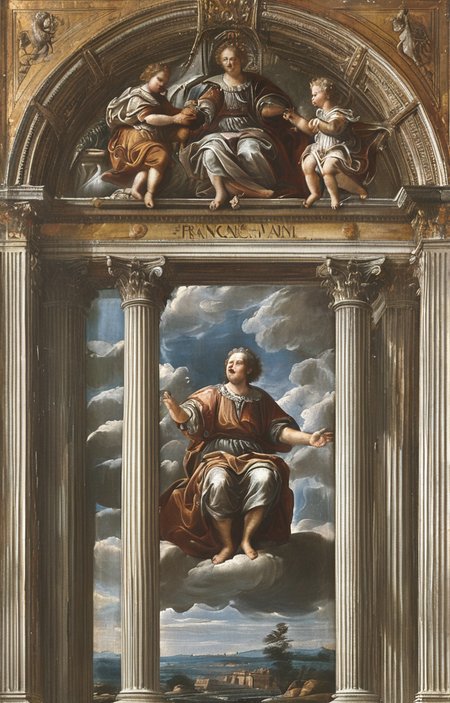 masterpiece,best quality,<lora:tbh206-sdxl:0.9>,illustration,style of Francesco Albani portrait of noble man